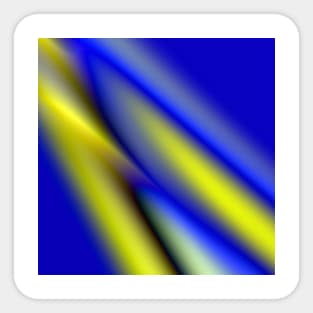 Blue yellow black abstract art Sticker